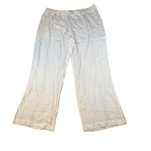 💙 Ellen Tracy Pants - 100% Linen Size 2XL Ivory